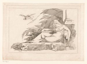 Femme endormie avec Cupidon