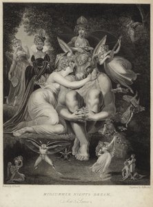 Titania embrassant Bottom dans Le Songe d
