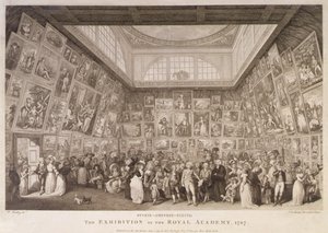 Vue intérieure de Somerset House montrant une exposition de la Royal Academy of Arts en 1787