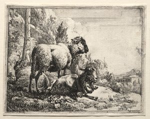 Chèvre avec cloche, 1665 - Johann Heinrich Roos