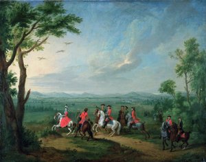 Landgravine Philippine chassant le héron - Johann Heinrich Tischbein