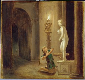 Pygmalion devant la statue de Vénus