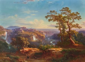 Vue de Tivoli et des cascades - Johann Jakob Frey