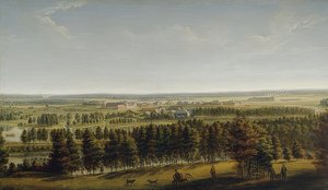 Vue sur le parc du château de Gattschina - Johann Jakob Mettenleiter