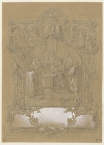 Projet pour une carte de baptême - Johann Klein (attributed to)