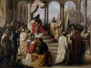 Le prince Vladimir choisit une religion en 988, une dispute religieuse à la cour russe, 1822 - Johann Leberecht Eggink