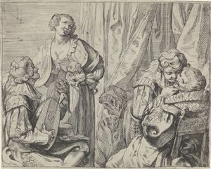 Jeunes amoureux et un fou dans un intérieur - Johann Liss