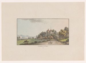 Vue sur le Château de Cerlier à Erlach - Johann Ludwig Aberli