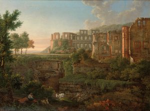 Vue capricieuse des ruines du château de Heidelberg - Johann Martin von Rohden