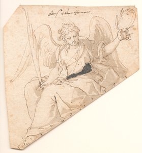 Ange avec feuille de palmier et couronne de laurier