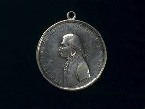Médaille de paix indienne de Thomas Jefferson, vers 1801 (argent)