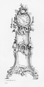 Conception pour une horloge de parquet, vers 1750 - Johann Michael Hoppenhaupt