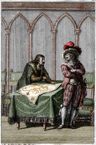 Empereur Albert Ier de Habsbourg (1255-1308) étudiant la carte de France lors du conflit entre le pape Boniface VIII et le roi Philippe IV de France
