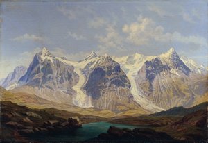 Wetterhorn, Mettenberg et Eiger avec les glaciers de Grindelwald entre eux