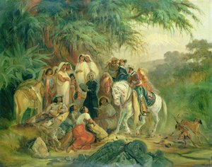 Scène folklorique à Pico de Orizaba, Mexique - Johann Moritz Rugendas
