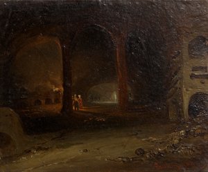 Visiteurs dans une voûte souterraine - Johann Nepomuk Ender