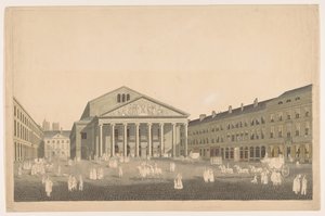 Vue du Théâtre Royal à Bruxelles - Johann Nepomuk Gibèle