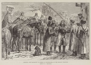 Arrêter le transport de chevaux à Novoselitza, à la frontière russe - Johann Nepomuk Schonberg