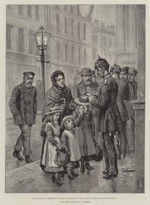 Le Choléra à Hambourg, orphelins enregistrant leurs noms devant le poste de police - Johann Nepomuk Schonberg
