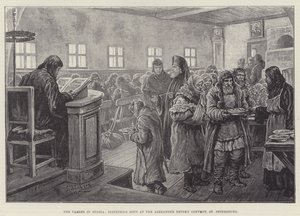 La famine en Russie, distribution de soupe au couvent Alexandre Nevski, Saint-Pétersbourg - Johann Nepomuk Schonberg