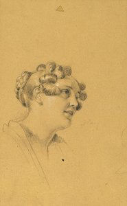 Étude de portrait féminin pour "Sortie du couple impérial après une grave maladie de l