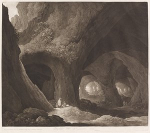 Voyageurs dans des cavernes gigantesques - Johann Peter Pichler, after Guillam Dubois