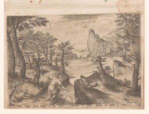 Paysage avec la chute d