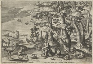 Orphée jouant de la musique pour les animaux - Johann Sadeler (I)
