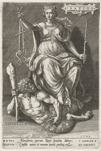 La Raison triomphe de la Violence (Les vertus triomphent des vices) - Johann Sadeler (I)