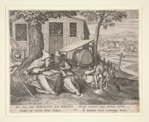 Saints Romualdus et Marinus (de Oraculum Anachoreticum, 20) - Johann Sadeler I