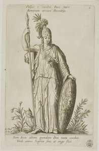Pallas Athéna, plaque 6 du Parnasse Biceps - Johann Theodor de Bry