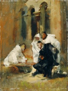 Dans le cloître (Trois dominicains) - Johann  Till der Jüngere