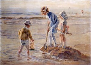 Jouer sur la plage de Katwijk - Johann Zoetelief Tromp