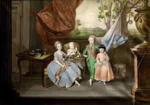 Les enfants de Ferdinand de Parme Louis, Carolina, Maria Antonia et Carlotta, 1778 - Johann Zoffani