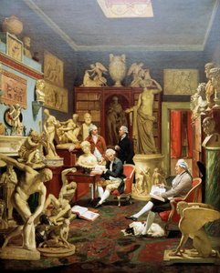 Charles Townley dans sa galerie de sculptures, Park Street, Londres 1782, peinture de Johann Zoffany (1733-1810)