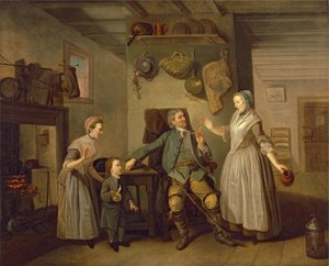 David Garrick et Mary Bradshaw dans Le Retour du Fermier par David Garrick, c.1762 - Johan Joseph Zoffany
