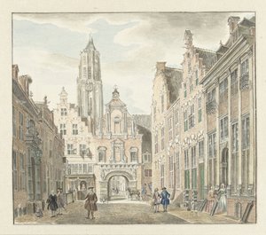 Nieuwstraat à Utrecht avec vue sur la tour de la cathédrale