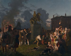 Démontage de la statue du roi George III, N.Y.C.