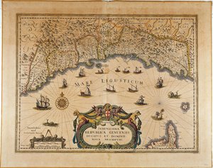 République de Gênes, carte par Jan Baptist Vrients, gravure sur cuivre