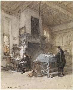 Archives à Veere avec des figures en costume du XVIIe siècle