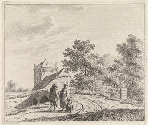 Paysage avec pont en pierre