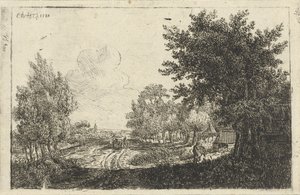 Paysage avec une charrette de paysans - Johannes Franciscus Christ