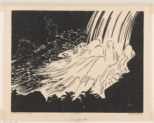 Cascade avec cerfs