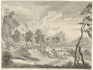 Paysage vallonné avec cascade