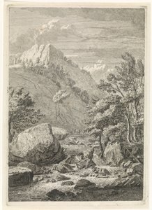 Ravin avec une large cascade