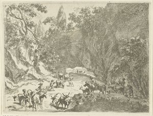 Paysage de montagne avec bergers et bétail (Landschappen met herders en vee) - Johannes Gronsveld