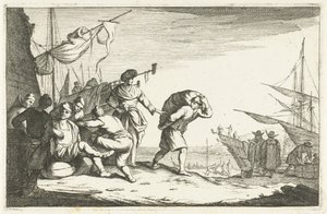 Port avec des marchands conversant - Johannes Gronsveld