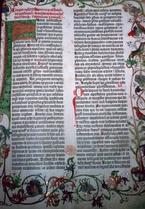 Une page de la Bible de Gutenberg, 15ème siècle - Johannes Gutenberg