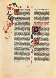 Page de la Bible Mazarine (B42) - Johannes Gutenberg