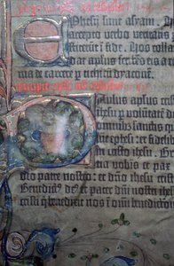 (détail) de la Bible de Gutenberg du XVe siècle, ouverture des Éphésiens - Johannes Gutenburg